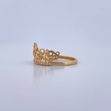 Anillo Corona Corazon 2.25gr / T7 / Circones Rosados Blancos Oro Amarillo 18K &