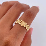 Anillo Correa Corona RX 3.4gr / T7 1/4 / Oro Amarillo 18K &