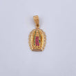 Dije Virgen de Guadalupe 3.2gr / 3cm / Circones FucsiasVerdes Blancos Oro Amarillo 18K &