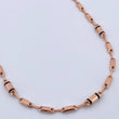 Cadena Rustica Barril 10gr / 62.1cm / 4mm Tribal Cauchos Negros Oro Rosa 18K $
