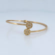 Pulso Aro Tornillo 6.05gr / 17.7cm / 1.9mm Circones Blancos Oro Amarillo 18K
