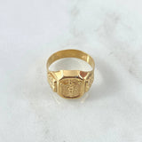 Anillo Sello Cristo 4.25gr / T9 / Marco Rectangulo Oro Amarillo 18K