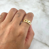 Anillo Hexagonos Entrelazados 2.85gr / T8 / Circones Blancos Oro Amarillo 18K