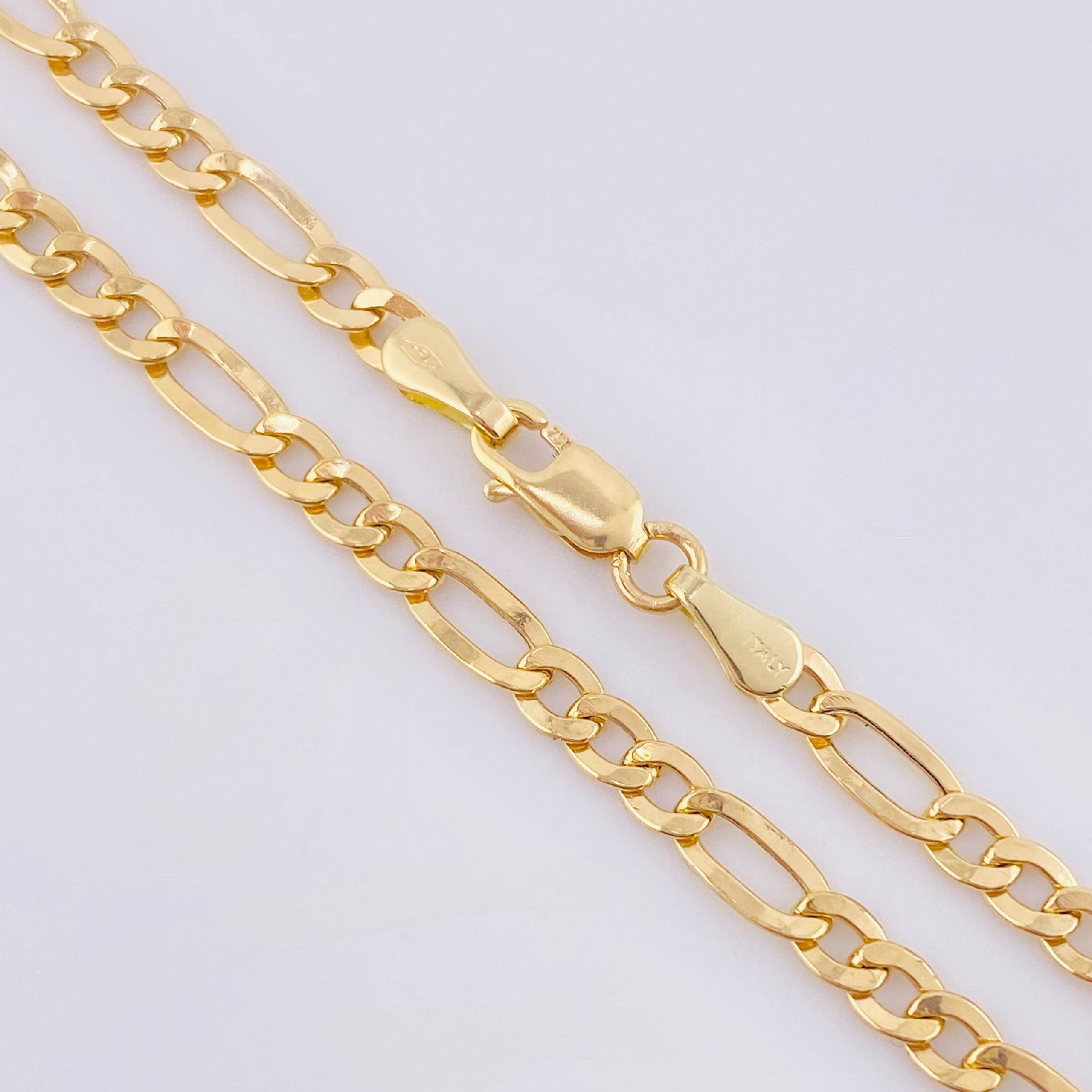 Cadena Figaro 4.8gr / 50cm / 3.3mm Oro Amarillo +1 18K