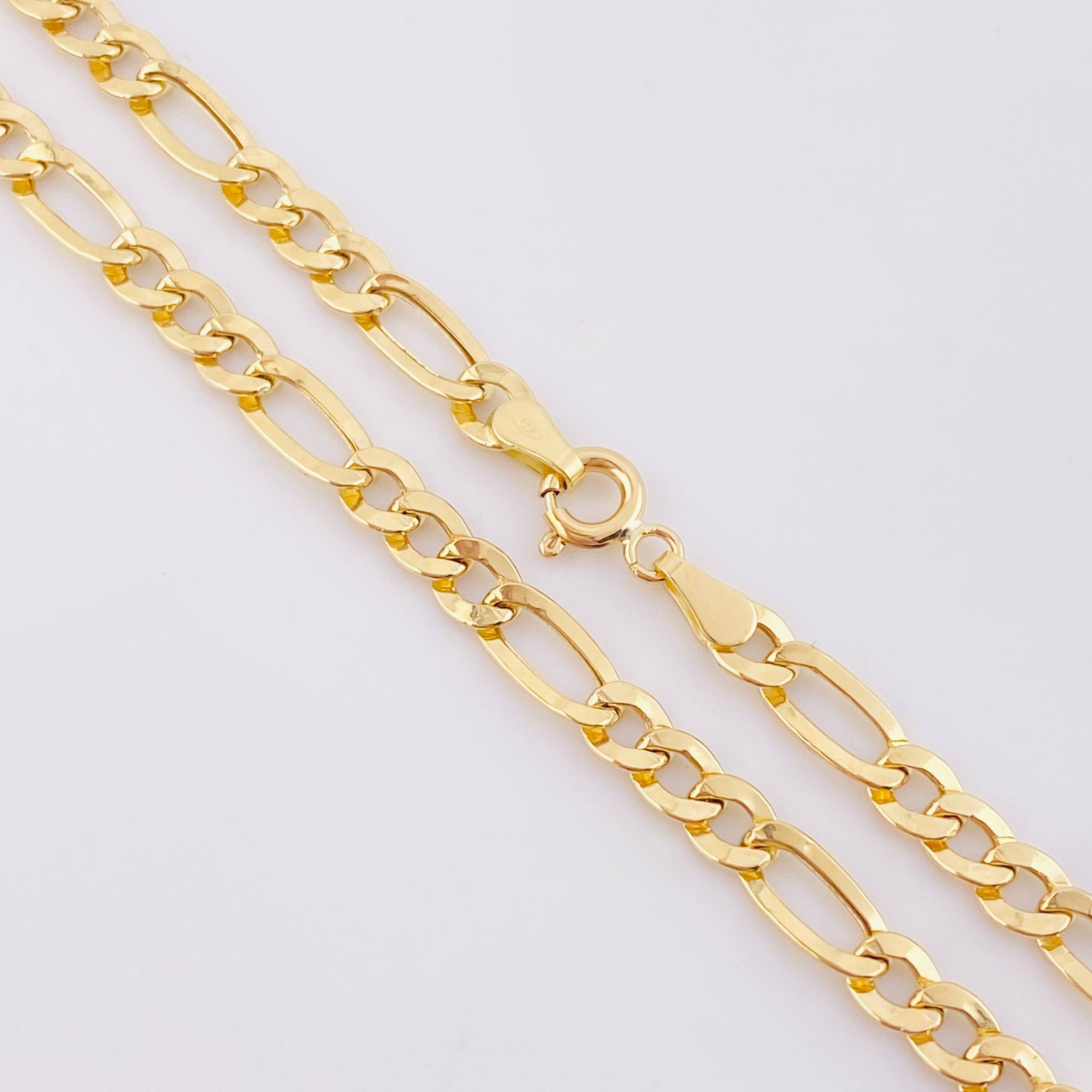 Cadena Figaro 6.65gr / 62cm / 4.4mm Oro Amarillo +1 18K *