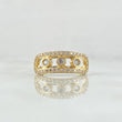 Anillo Carril Trio De Burbujas 3gr / T7 3/4 / Circones Blancos Oro Amarillo 18K