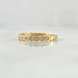 Anillo Ojos Rombicos 1.6gr / T6 / Circones Blancos Oro Amarillo 18K