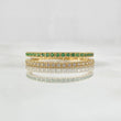 Anillo Churumbela Doble Carril 2.05gr / T7 / Circones Blancos Verdes Oro Amarillo 18K *