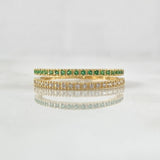 Anillo Churumbela Doble Carril 2.05gr / T7 / Circones Blancos Verdes Oro Amarillo 18K *