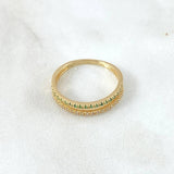 Anillo Churumbela Doble Carril 2.05gr / T7 / Circones Blancos Verdes Oro Amarillo 18K *