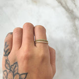 Anillo Churumbela Doble Carril 2.05gr / T7 / Circones Blancos Verdes Oro Amarillo 18K *
