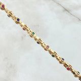 Cadena Rustica Burbujas 92.95gr / 65cm / 5.2mm Circones Azules Verdes Fucsias Oro Amarillo 18K ©