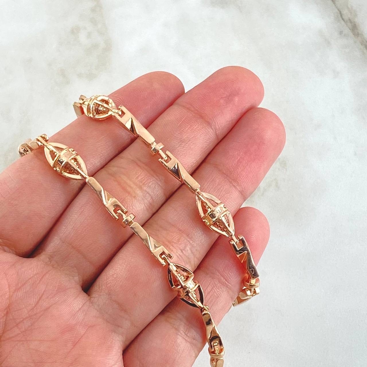 Cadena Rustica Dubai Entorchada 56.25gr / 60cm / 4mm Oro Rosa 18K ©