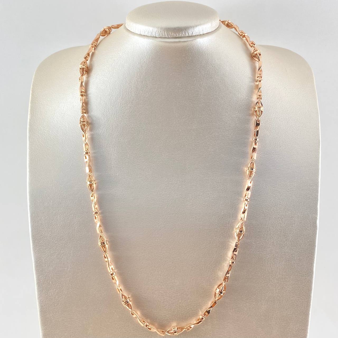 Cadena Rustica Dubai Entorchada 56.25gr / 60cm / 4mm Oro Rosa 18K ©