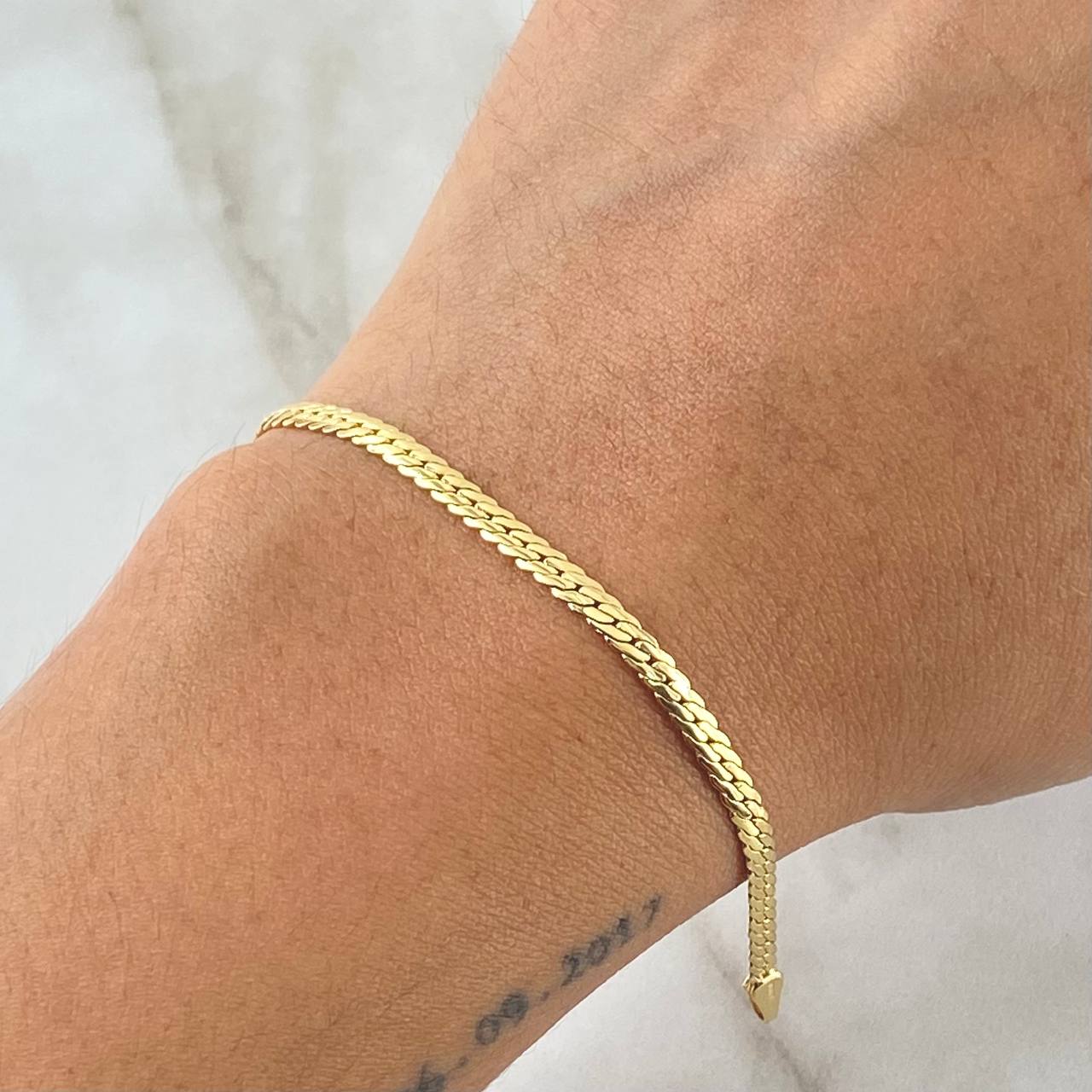 Pulso Serpiente 2.55gr / 19cm / 2.9mm Oro Amarillo +3 18K *