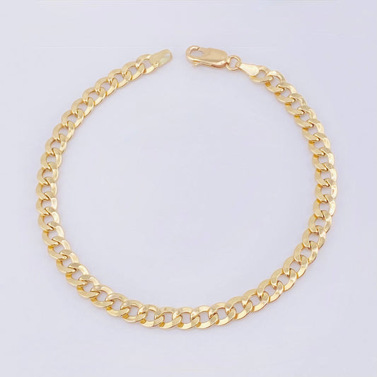 Pulso Cubano 5.05gr / 19.5cm / 6mm Oro Amarillo 18K