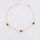 Pulso Modulable Trebol Onix Negro 2.3 g / 18.2 cm - 16.5 cm / 0.54 mm Oro Amarillo 18K