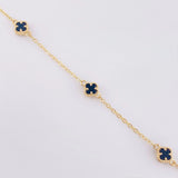 Pulso Modulable Trebol Onix Negro 2.3 g / 18.2 cm - 16.5 cm / 0.54 mm Oro Amarillo 18K