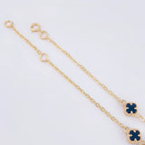 Pulso Modulable Trebol Onix Negro 2.3 g / 18.2 cm - 16.5 cm / 0.54 mm Oro Amarillo 18K