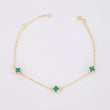 Pulso Modulable Trebol Malaquita Verde 2.2 g / 18.3 cm - 16.5 cm / 0.54 mm Oro Amarillo 18K