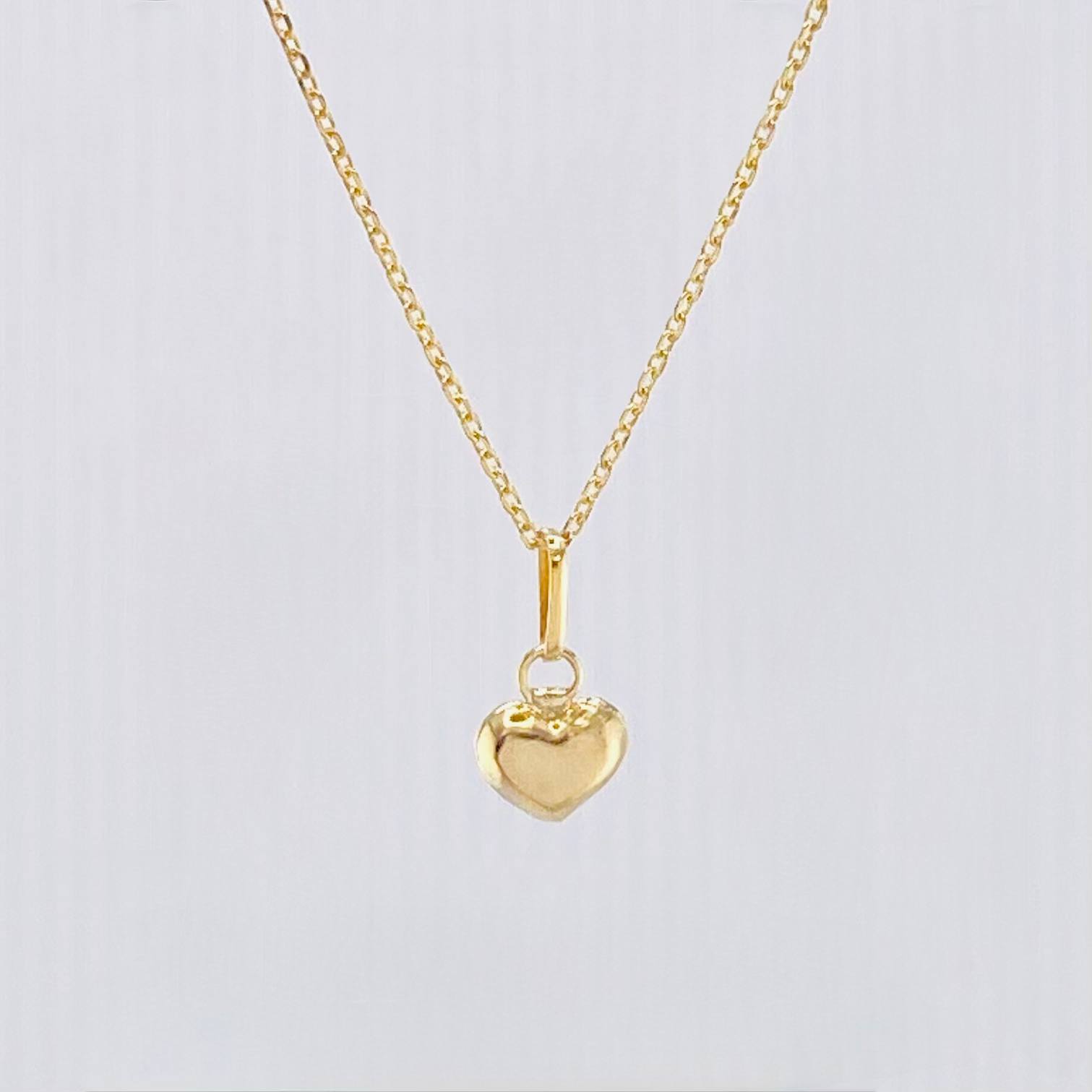 Set Cadena y Dije Aro Seguido + Dije Corazon 0.95gr / 45cm / 0.6mm Oro Amarillo 18K (Oferta)