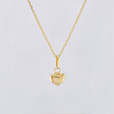 Set Cadena y Dije Aro Seguido + Dije Corazon 0.95gr / 45cm / 0.6mm Oro Amarillo 18K (Oferta)