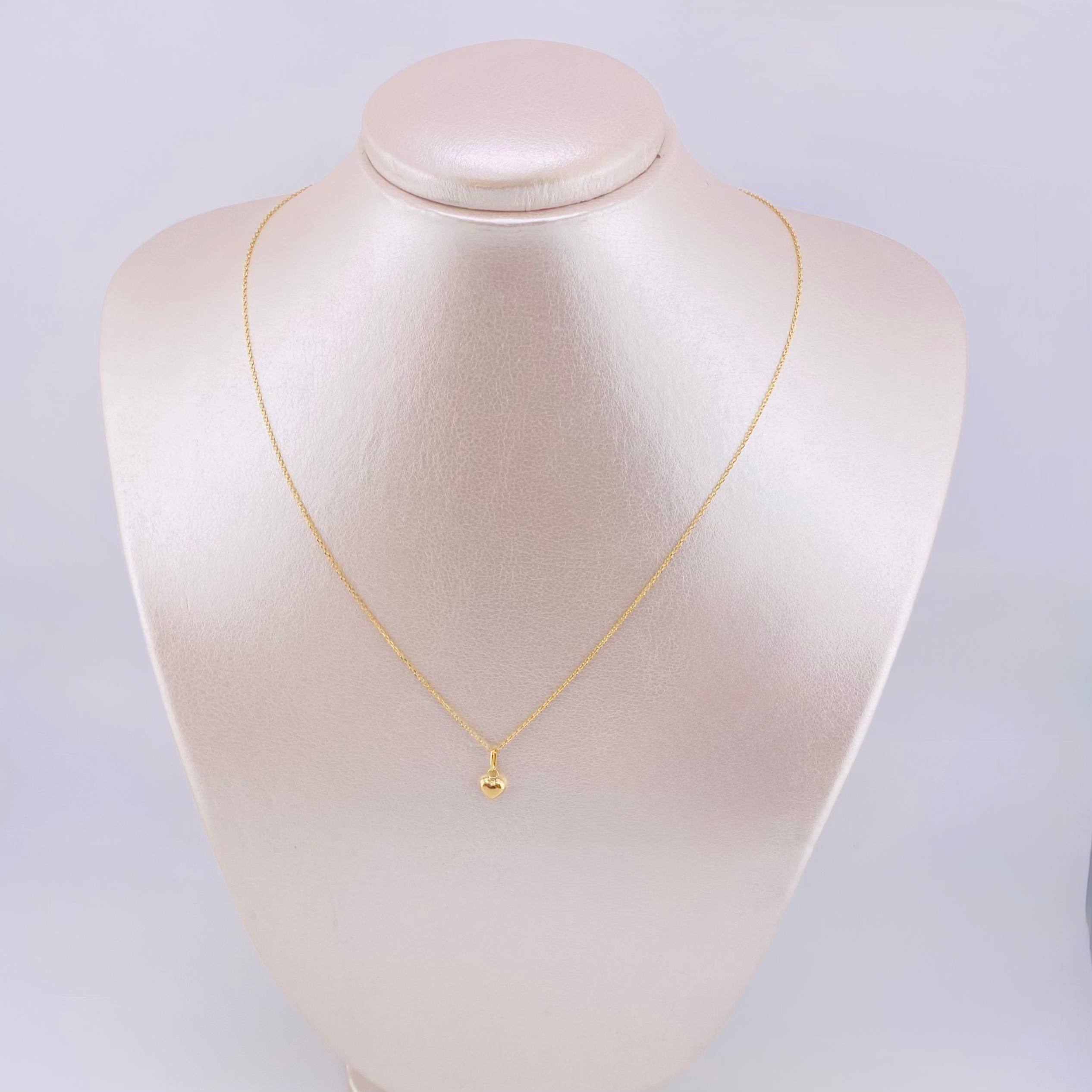 Set Cadena Aro Seguido + Dije Corazón / 0,95gr / 45.4 cm Oro Amarillo 18K