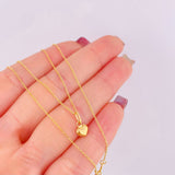 Set Cadena y Dije Aro Seguido + Corazon 0.7gr / 45cm / 0.9mm Oro Amarillo 18K (Oferta) *