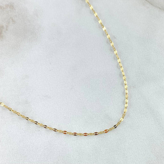 Cadena Flor Espejo 0.75gr / 40cm / 0.7mm Oro Amarillo +3 18K *