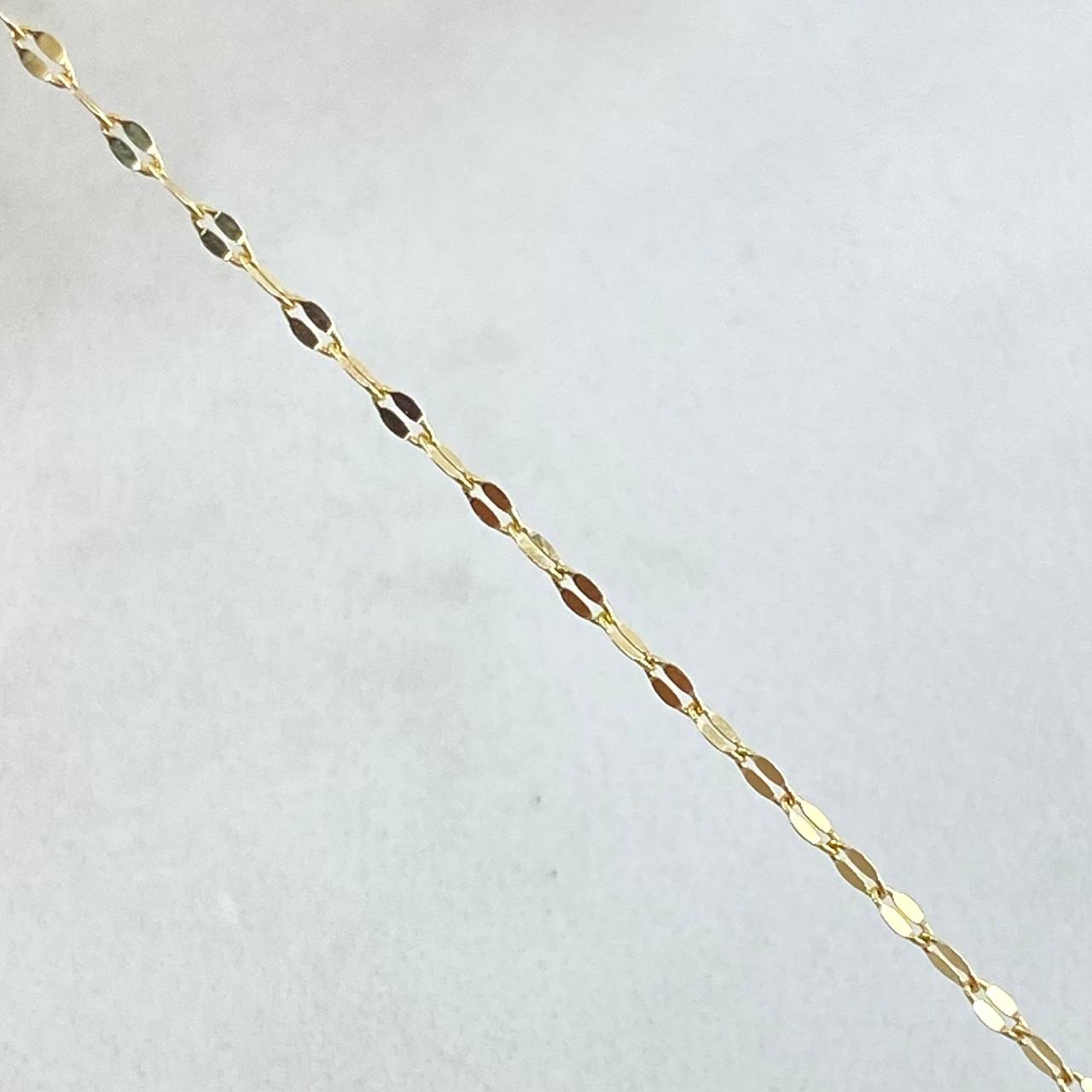 Cadena Flor Espejo 0.75gr / 40cm / 0.7mm Oro Amarillo +3 18K *