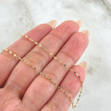 Cadena Flor Espejo 0.75gr / 40cm / 0.7mm Oro Amarillo +3 18K *