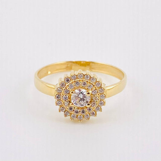 Anillo Flor Tupida 2.5gr / T6 1/4 / Oro Amarillo 18K
