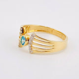 Anillo Lyra Puente Estrellas 3gr / T8 / Oro Amarillo 18K