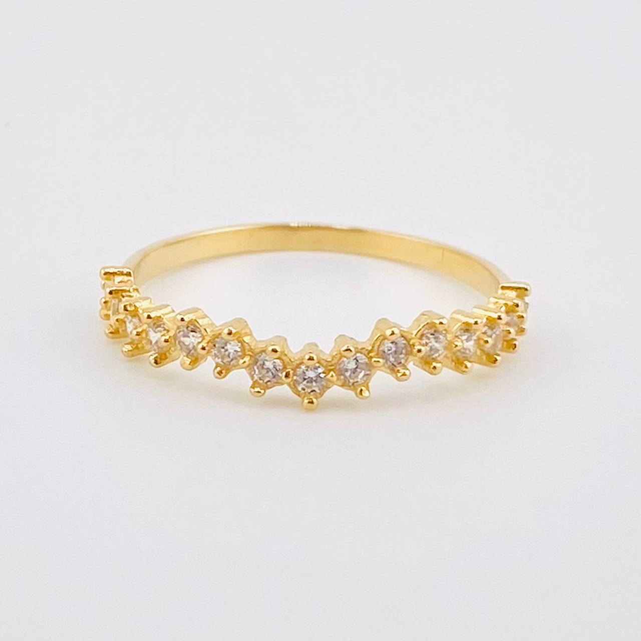 Anillo Ola Curva Tupida 1.3gr / T6 1/2 / Oro Amarillo 18K