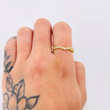 Anillo Ola Curva Tupida 1.3gr / T6 1/2 / Oro Amarillo 18K