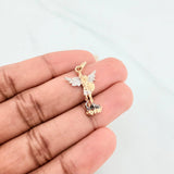 Dije San Miguel Arcangel 1.6 g / 2.8 cm Tres Oros Amarillo Blanco Negro 18K