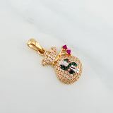 Dije Bolsa De Dinero 2.6 g / 2.6 cm Tres Oros 18K