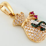 Dije Bolsa De Dinero 2.6 g / 2.6 cm Tres Oros 18K