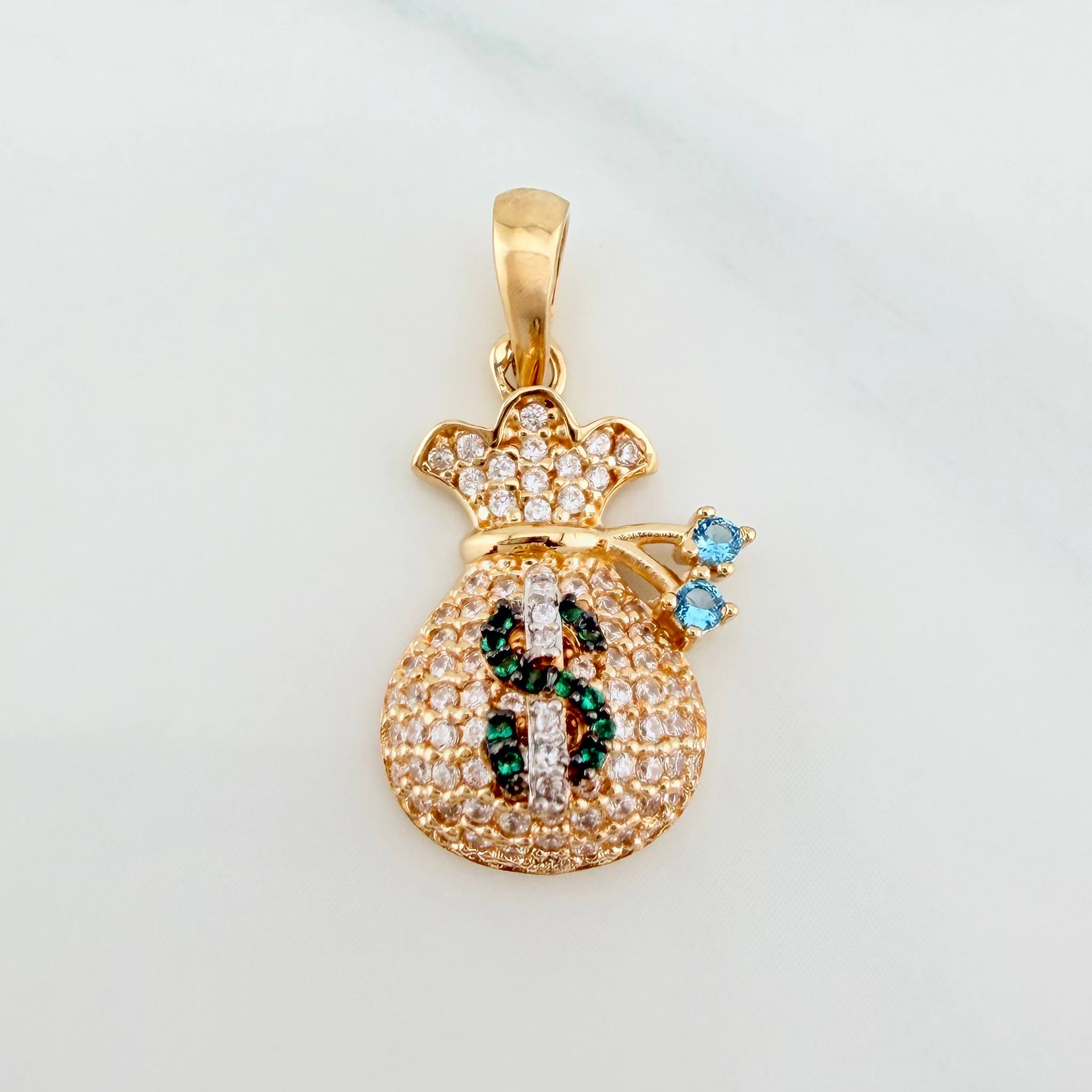 Dije Bolsa De Dinero 2.6 g / 2.5 cm Tres Oros 18K