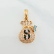 Dije Bolsa De Dinero 2.6 g / 2.5 cm Tres Oros 18K