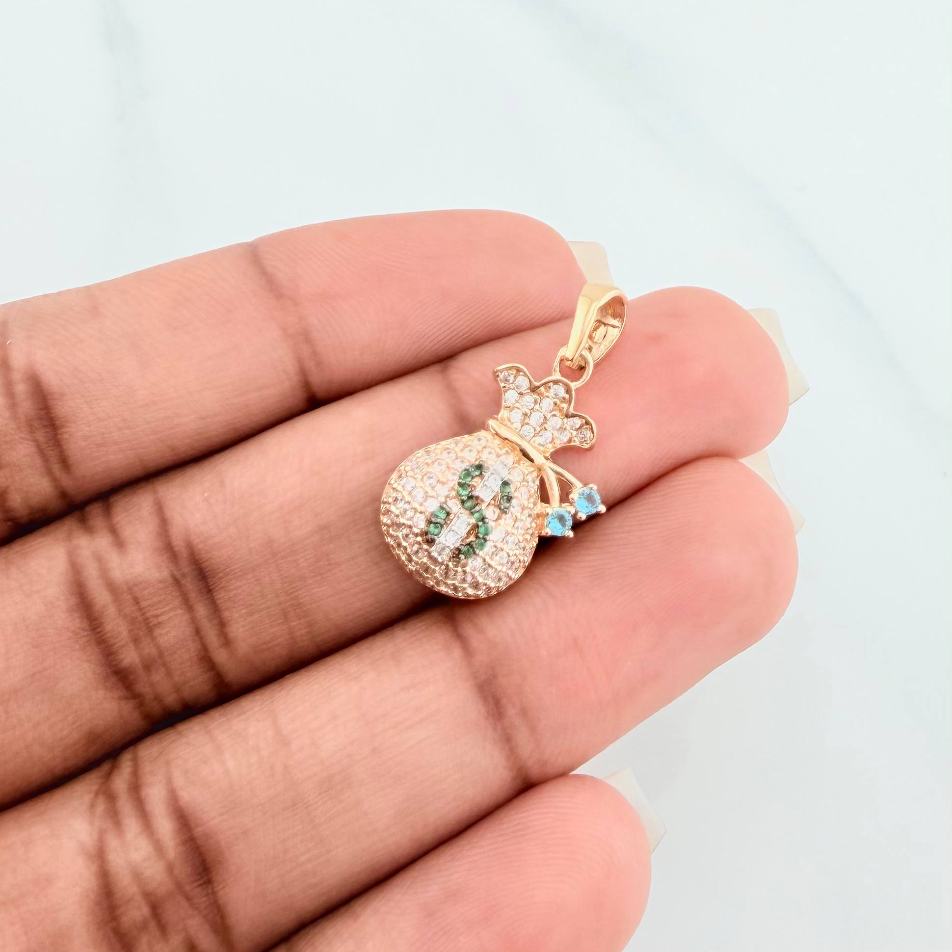 Dije Bolsa De Dinero 2.6 g / 2.5 cm Tres Oros 18K