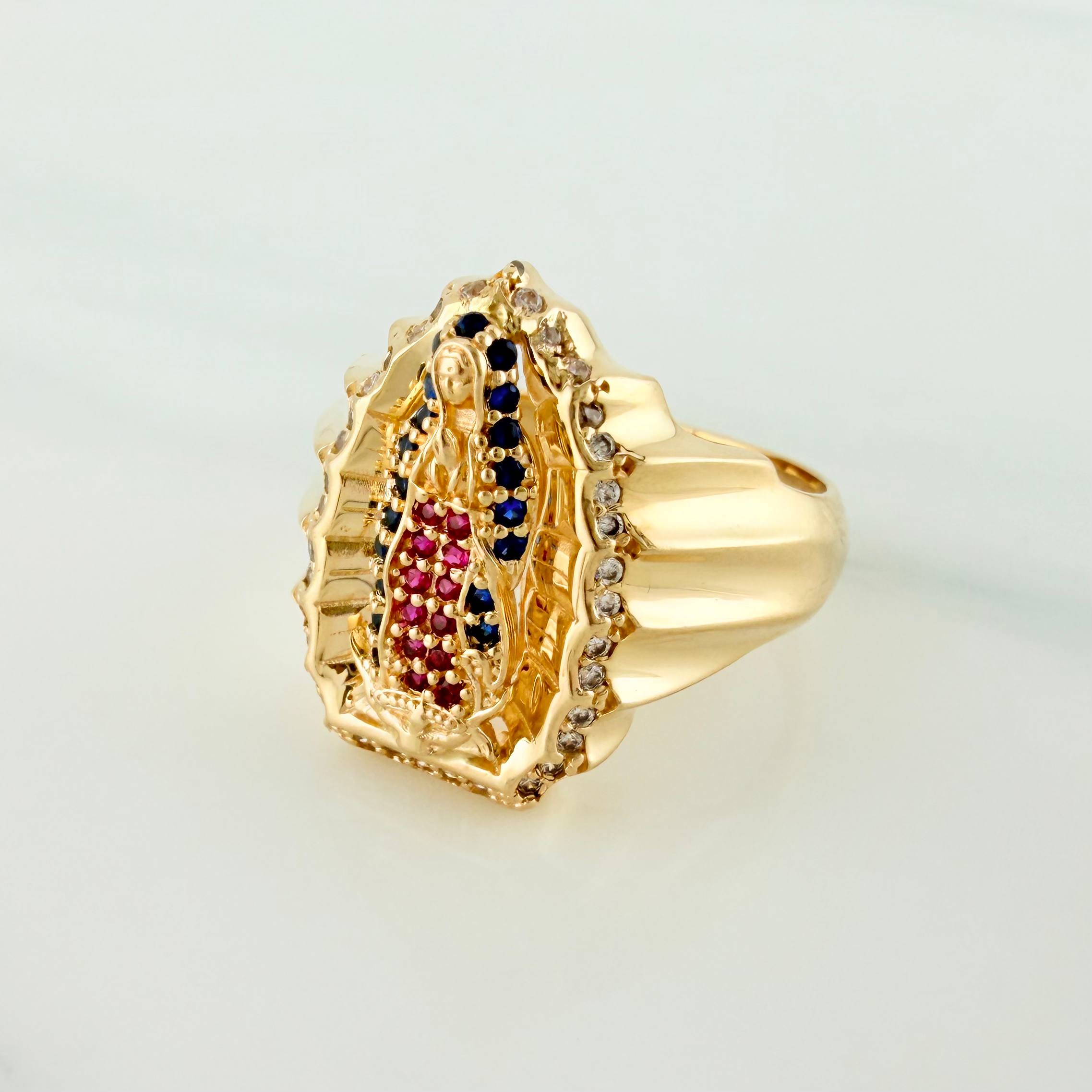 Anillo Virgen Guadalupe 8.2 g / T8 1/2 Oro Amarillo 18K