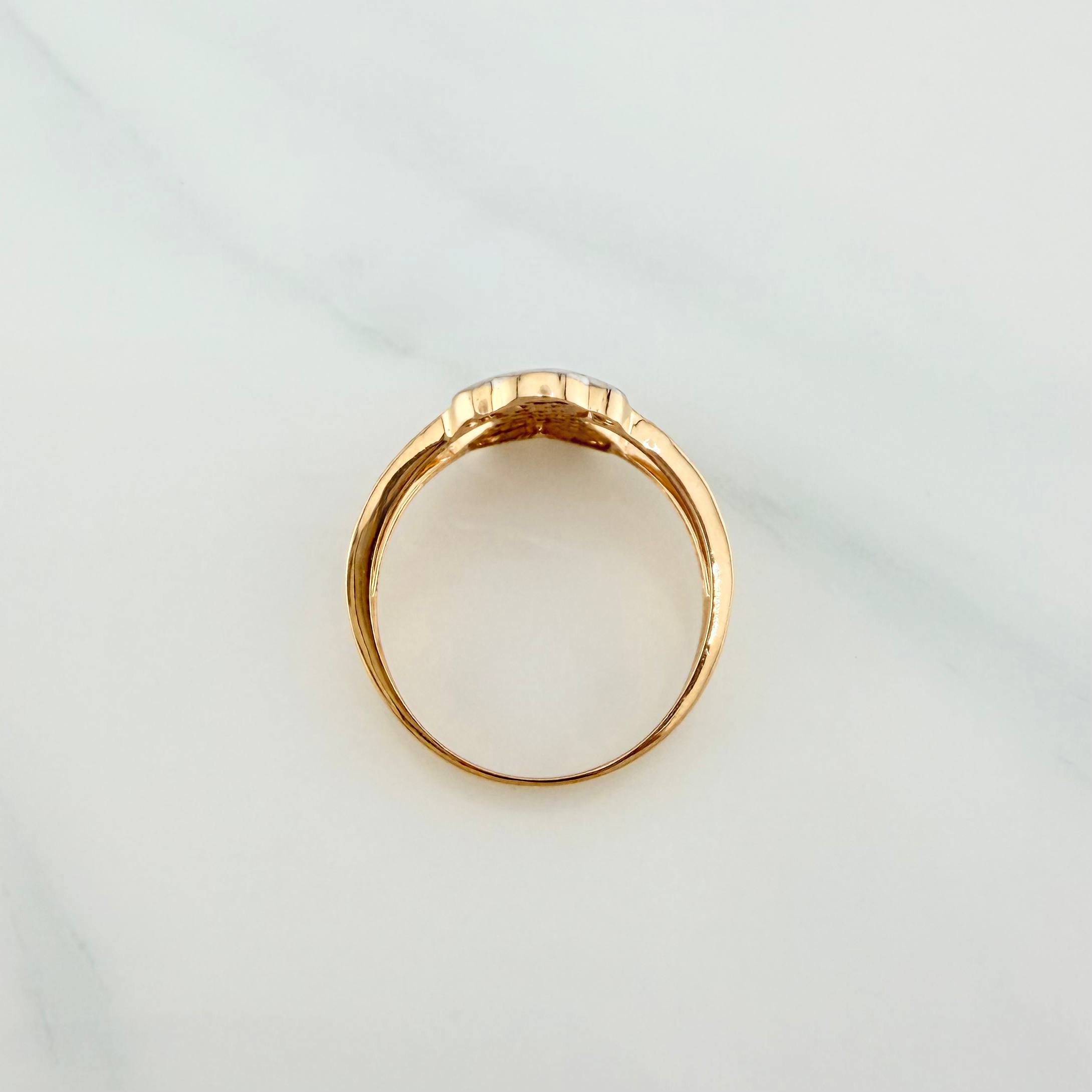 Anillo Oso Ts 3.4 g / T6 1/2 Dos Oros Amarillo Blanco 18K
