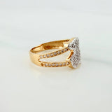Anillo Oso Ts 3.4 g / T6 1/2 Dos Oros Amarillo Blanco 18K