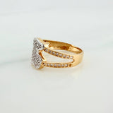 Anillo Oso Ts 3.4 g / T6 1/2 Dos Oros Amarillo Blanco 18K