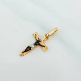 Dije Cruz Cristo Milagroso De Buga 0.9 g / 2.4 cm Tres Oros 18K