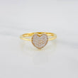 Anillo Corazón 2 g / T7 1/4 Dos Oros Amarillo Blanco 18K