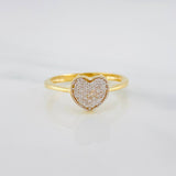 Anillo Corazón 2 g / T7 1/4 Dos Oros Amarillo Blanco 18K