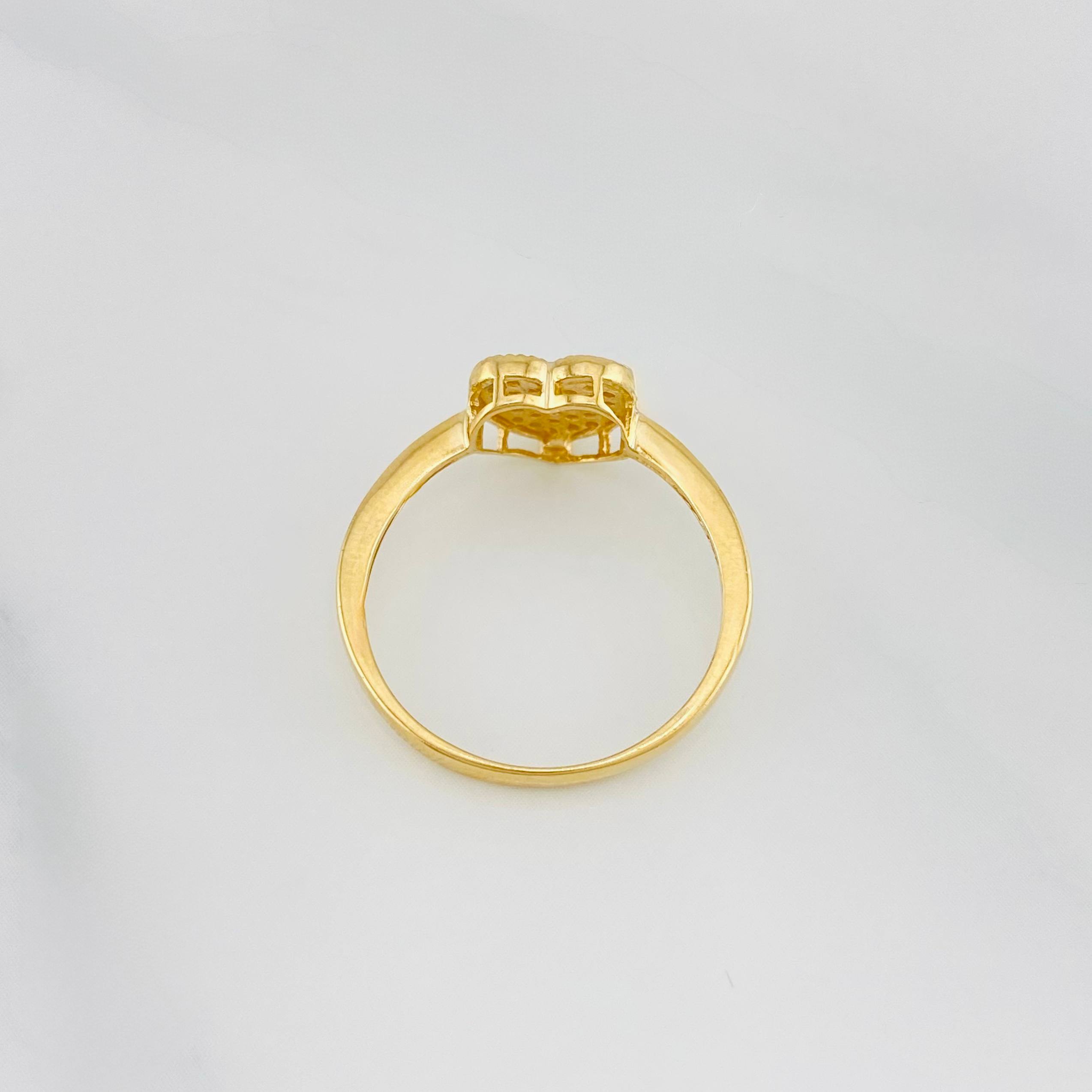 Anillo Corazón 2 g / T7 1/4 Dos Oros Amarillo Blanco 18K