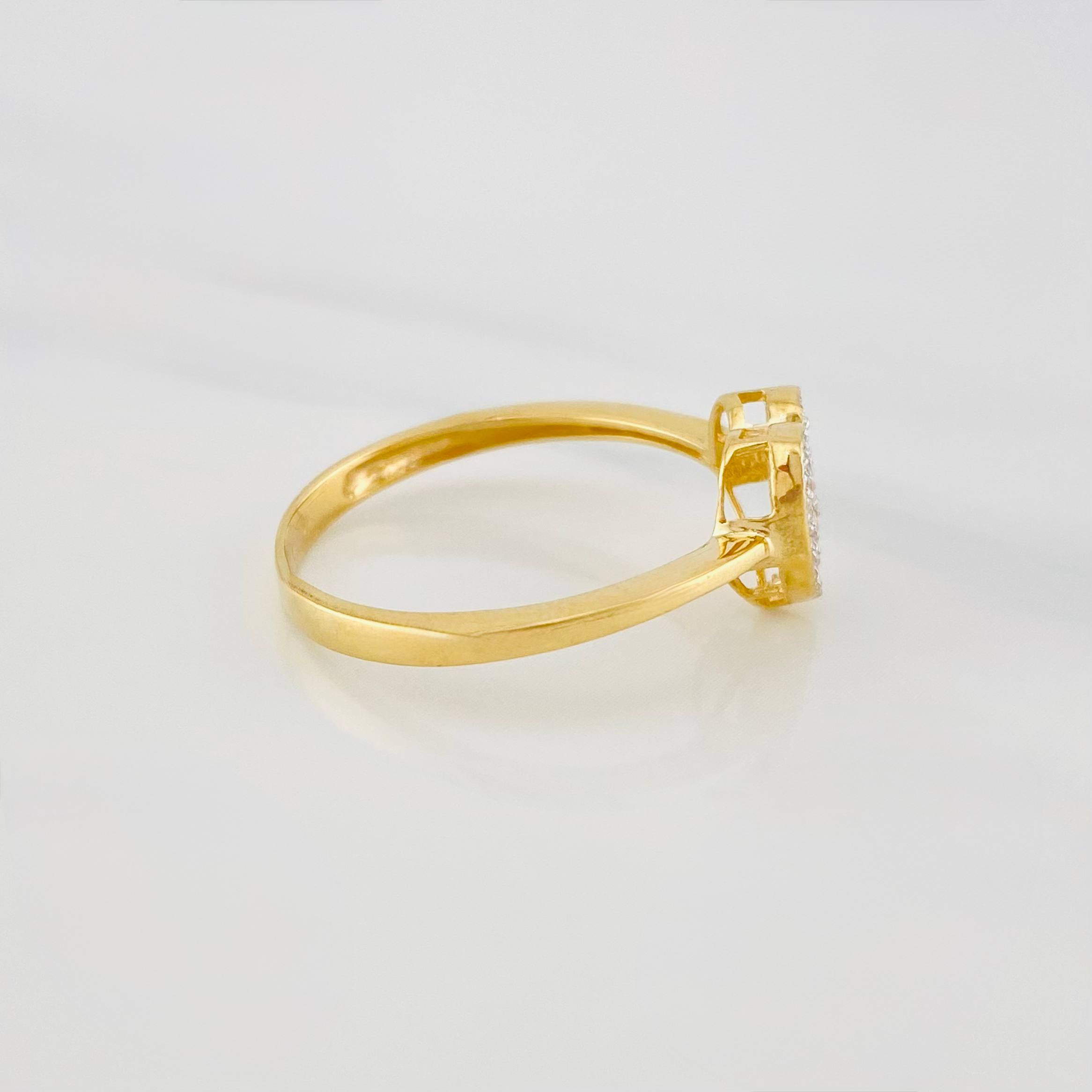 Anillo Corazón 2 g / T7 1/4 Dos Oros Amarillo Blanco 18K